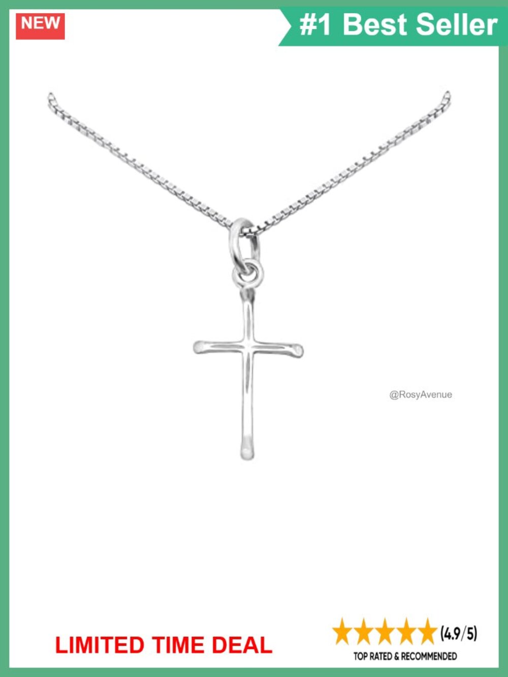 Tiny Sterling Silver Cross Necklace 18" Gift for Women Teens